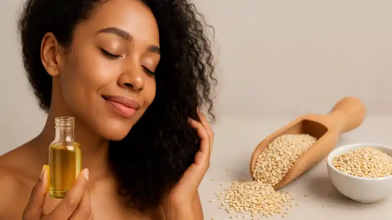 Huile de sésame pour les cheveux