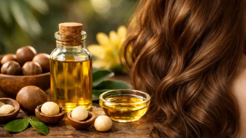 Huile de macadamia pour les cheveux