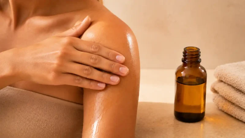 Huile massage chauffante maison muscles